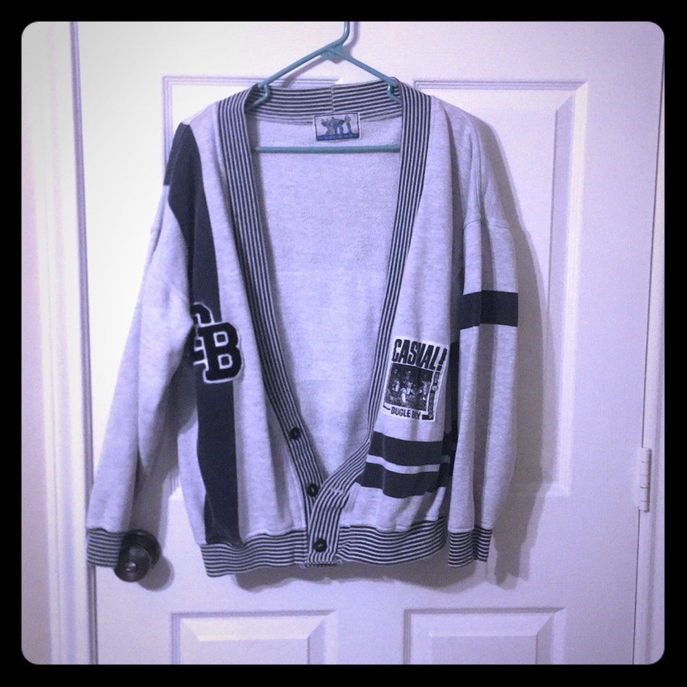 Bugle boy classic letterman triple button sweater